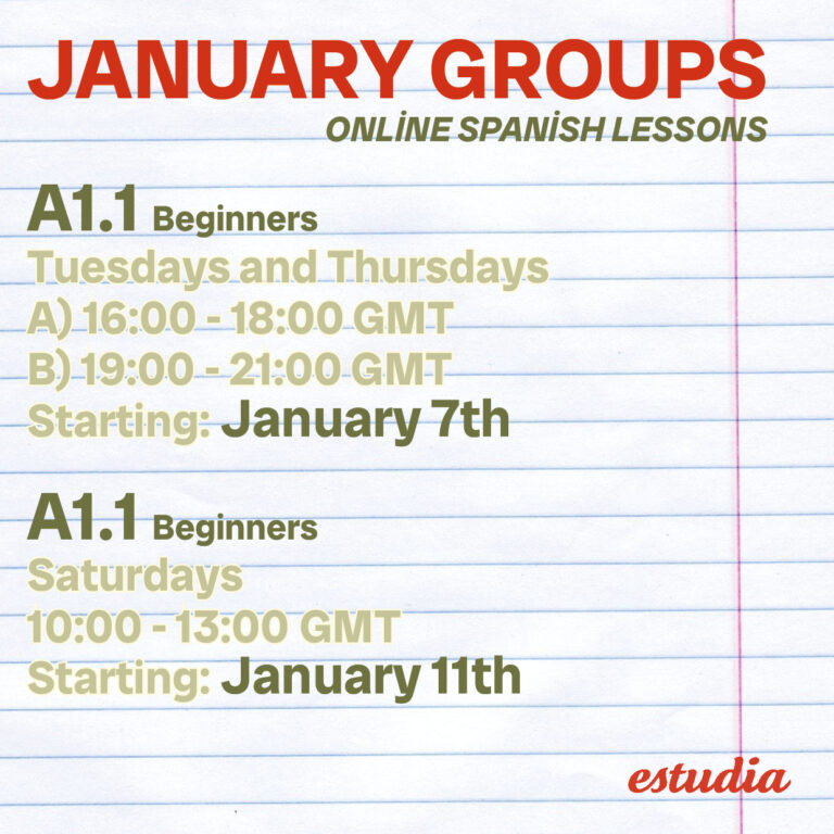 SPANISH ONLINE COURSE JANUARY